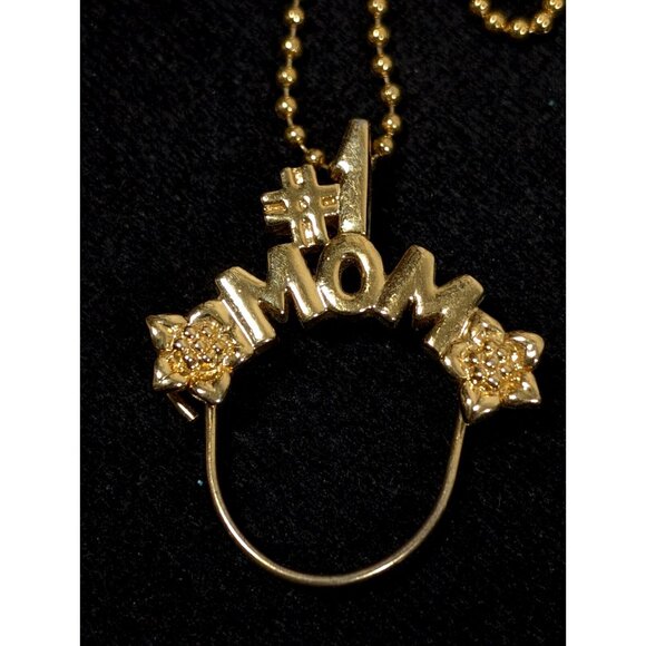 Avon Jewelry - Vintage Avon #1 Mom Charm Holder Pendant Necklace Gold Tone 30 in